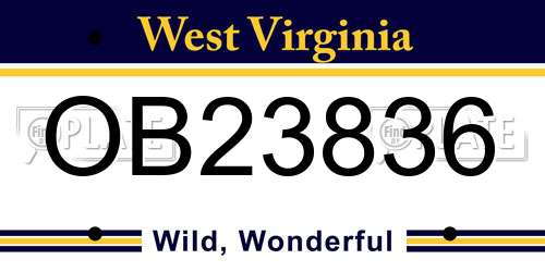 OB23836 West Virginia License Plate