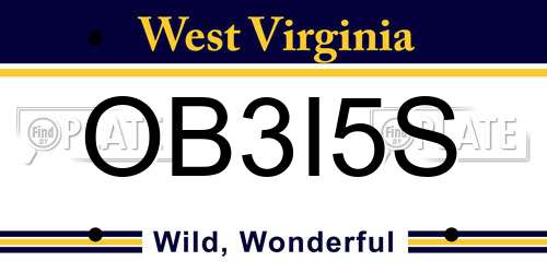 OB3I5S West Virginia License Plate