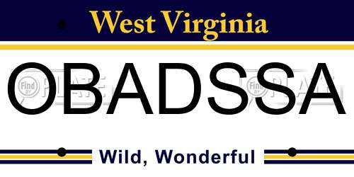 OBADSSA West Virginia License Plate
