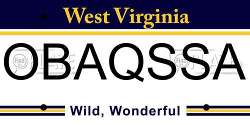 OBAQSSA West Virginia License Plate