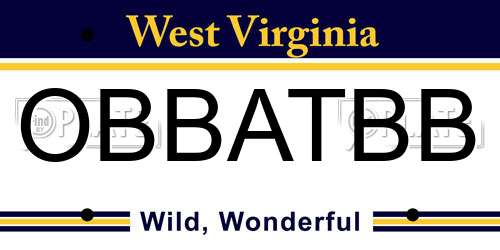 OBBATBB West Virginia License Plate