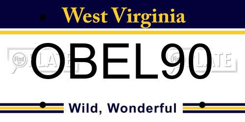 OBEL90 West Virginia License Plate