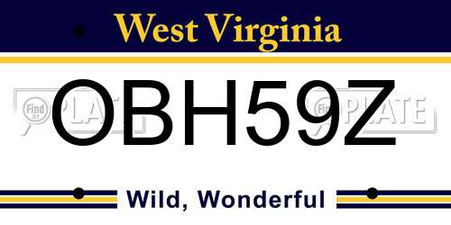 OBH59Z West Virginia License Plate