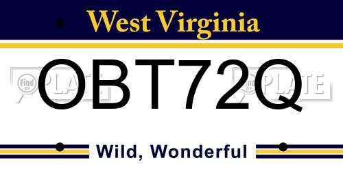 OBT72Q West Virginia License Plate