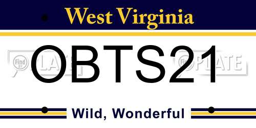 OBTS21 West Virginia License Plate