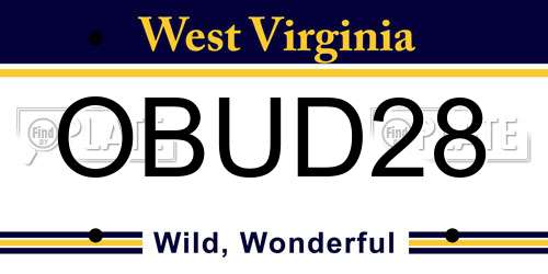 OBUD28 West Virginia License Plate