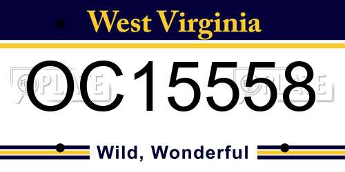 OC15558 West Virginia License Plate