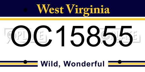 OC15855 West Virginia License Plate
