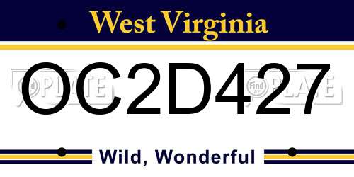 OC2D427 West Virginia License Plate
