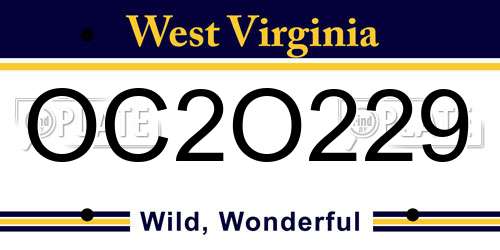 OC2O229 West Virginia License Plate
