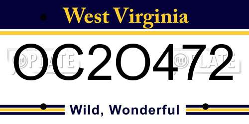OC2O472 West Virginia License Plate