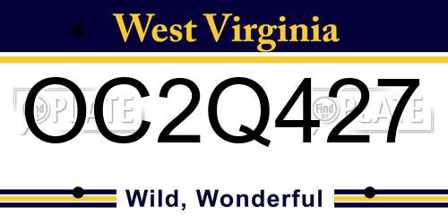 OC2Q427 West Virginia License Plate