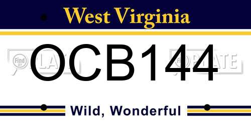 OCB144 West Virginia License Plate
