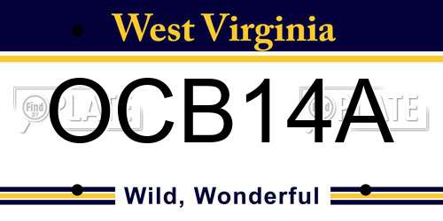 OCB14A West Virginia License Plate