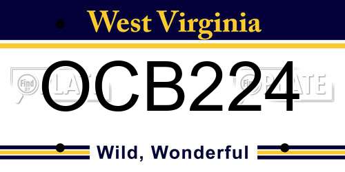 OCB224 West Virginia License Plate