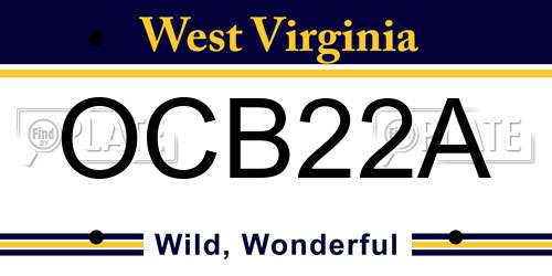 OCB22A West Virginia License Plate