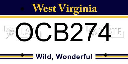 OCB274 West Virginia License Plate