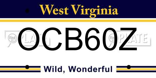 OCB60Z West Virginia License Plate