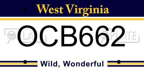 OCB662 West Virginia License Plate