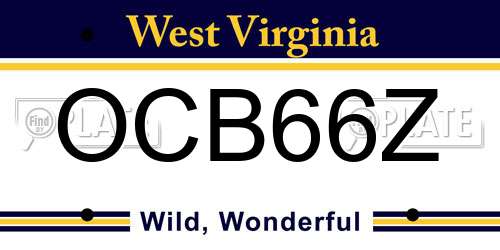OCB66Z West Virginia License Plate