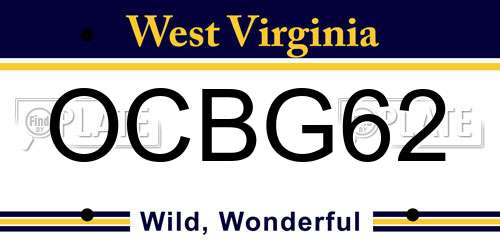 OCBG62 West Virginia License Plate