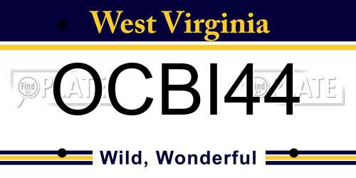 OCBI44 West Virginia License Plate