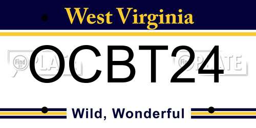 OCBT24 West Virginia License Plate