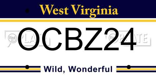 OCBZ24 West Virginia License Plate