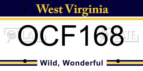OCF168 West Virginia License Plate