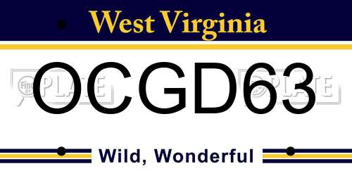 OCGD63 West Virginia License Plate