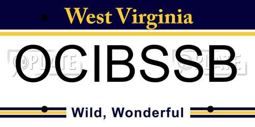 OCIBSSB West Virginia License Plate