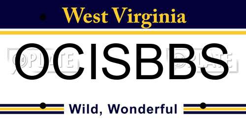 OCISBBS West Virginia License Plate