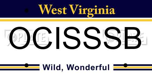 OCISSSB West Virginia License Plate