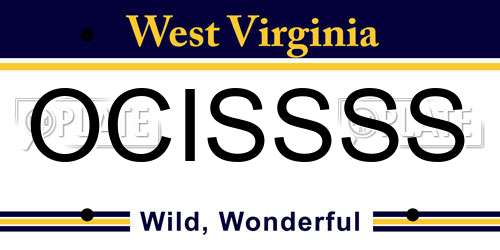 OCISSSS West Virginia License Plate