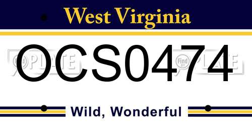 OCS0474 West Virginia License Plate