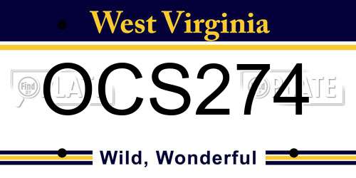 OCS274 West Virginia License Plate