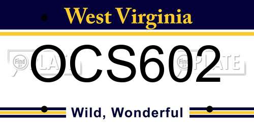 OCS602 West Virginia License Plate