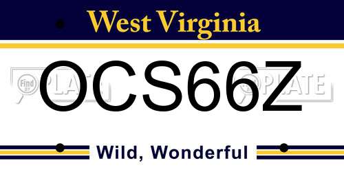 OCS66Z West Virginia License Plate