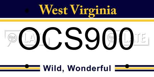 OCS900 West Virginia License Plate