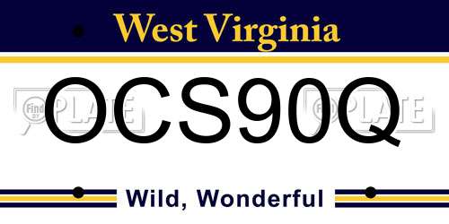 OCS90Q West Virginia License Plate