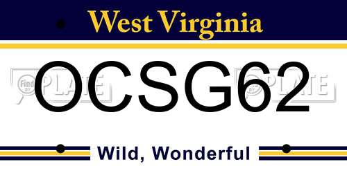 OCSG62 West Virginia License Plate