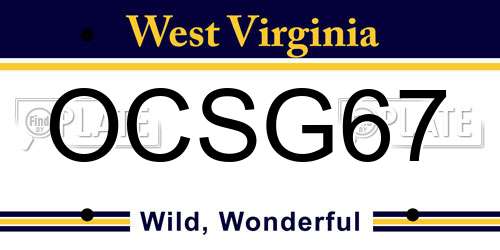 OCSG67 West Virginia License Plate