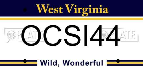 OCSI44 West Virginia License Plate