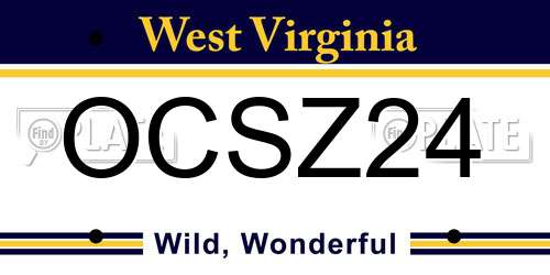 OCSZ24 West Virginia License Plate