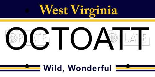 OCTOATT West Virginia License Plate