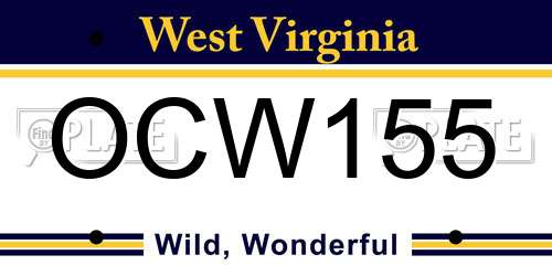 OCW155 West Virginia License Plate