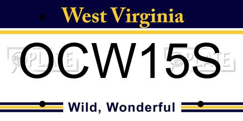 OCW15S West Virginia License Plate