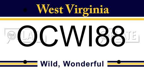 OCWI88 West Virginia License Plate