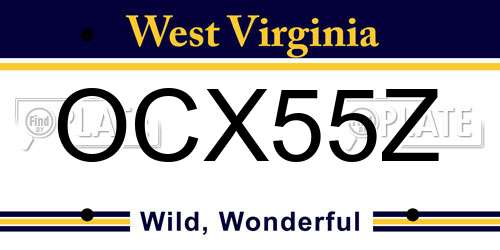 OCX55Z West Virginia License Plate