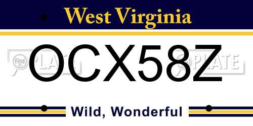 OCX58Z West Virginia License Plate